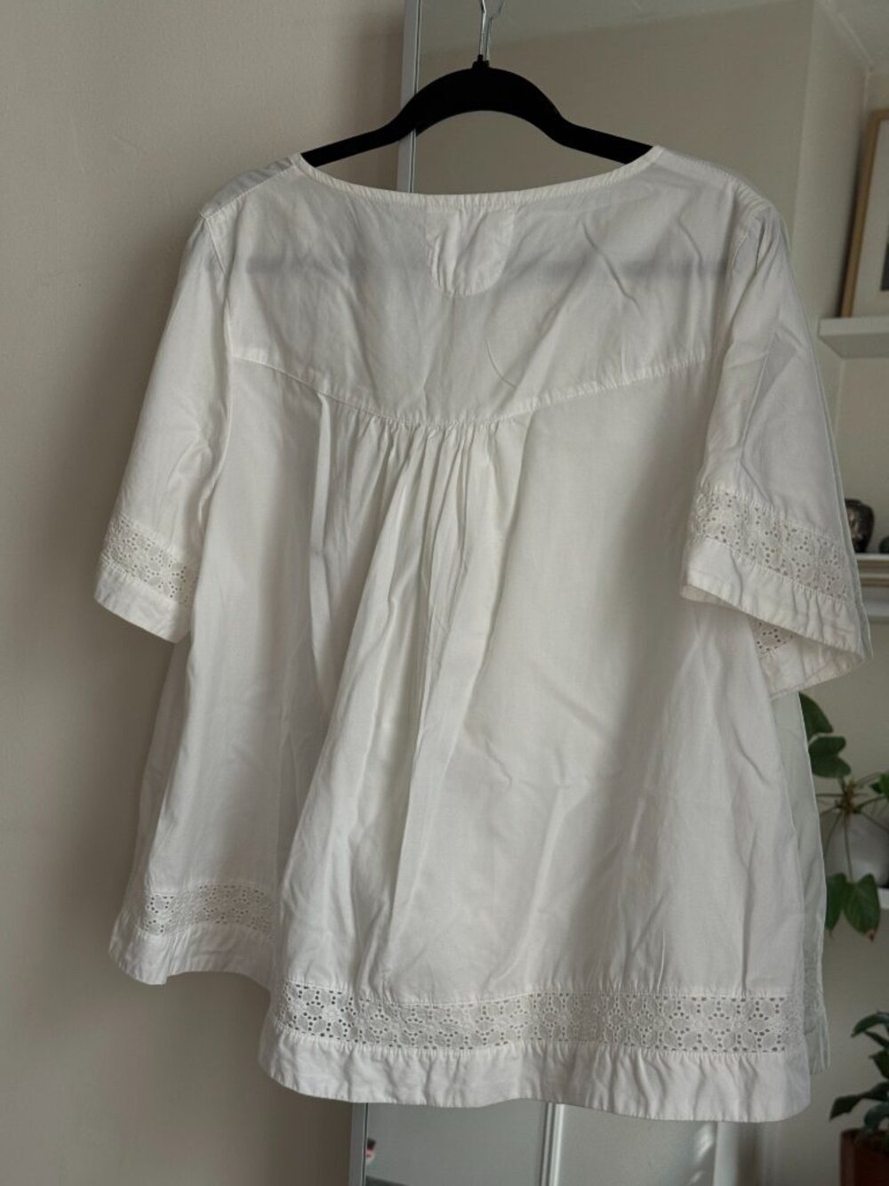 Piyama Giselle Tie Front Lace Trim Pajama Set with Shorts White Large - Picture 3 of 5